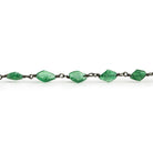 Green Aventurine Kites Black Gold Chain 22 pieces - The Bead Traders