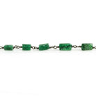 Green Aventurine Rectangles Black Gold Chain 23 pieces - The Bead Traders