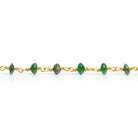 Green Aventurine Rondelle Gold Plated Chain 33 pieces - The Bead Traders