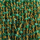 Green Aventurine Rondelle Gold Plated Chain 33 pieces - The Bead Traders