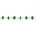 Green Aventurine Rondelles Silver Plated Chain 30 pieces - The Bead Traders