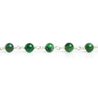 Green Aventurine Rounds Silver Plated Chain 27 pieces - The Bead Traders