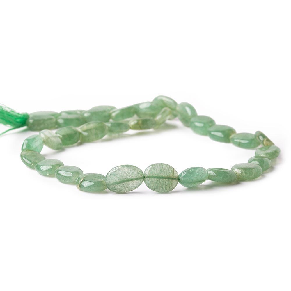 Green Aventurine straight drilled plain oval nuggets 14 inch 33 beads - The Bead Traders