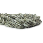 Green & Black Tourmalinated Quartz plain rectangle beads 14 inch 38 beads - The Bead Traders