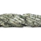 Green & Black Tourmalinated Quartz plain rectangle beads 14 inch 38 beads - The Bead Traders