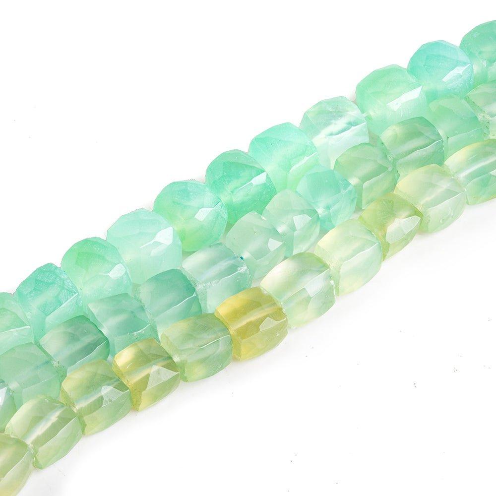 Green Chalcedony Faceted Cube Beads - Lot of 3 - The Bead Traders