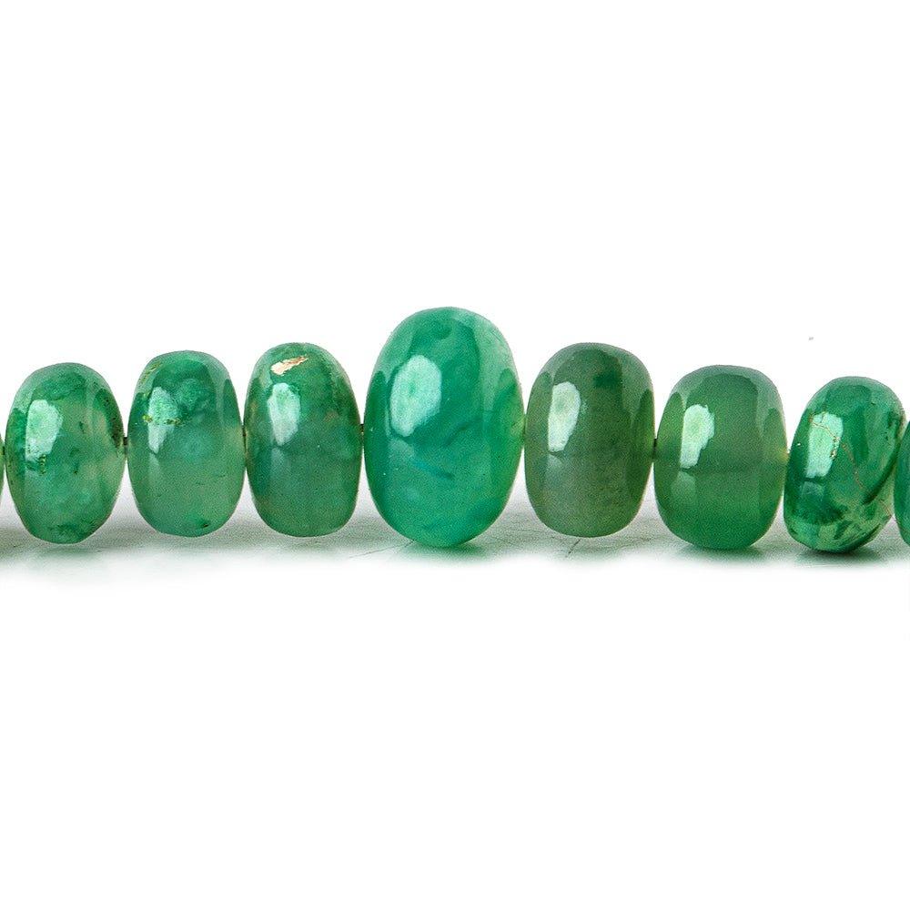 Green Chalcedony plain rondelles 4.5-8.5mm 18 inch 125 beads - The Bead Traders