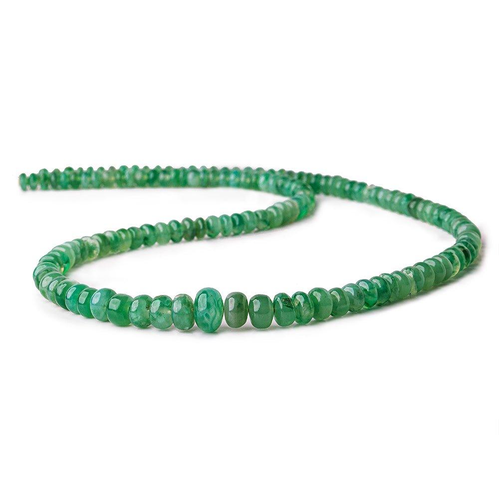 Green Chalcedony plain rondelles 4.5-8.5mm 18 inch 125 beads - The Bead Traders