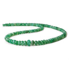 Green Chalcedony plain rondelles 4.5-8.5mm 18 inch 125 beads - The Bead Traders