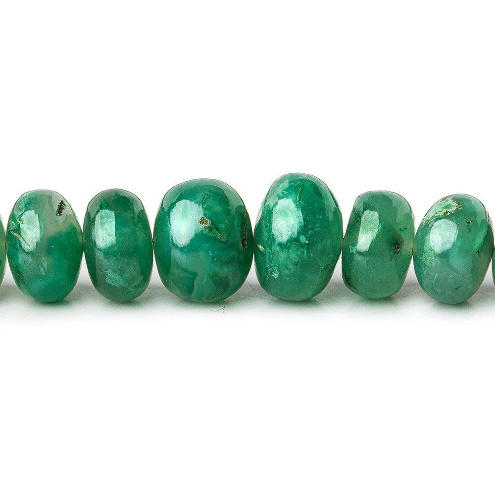 Green Chalcedony plain rondelles 5-9mm 18 inch 105 beads - The Bead Traders