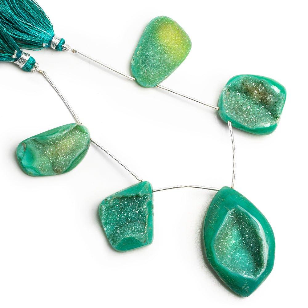 Green Drusy Nuggets 5 pieces - The Bead Traders