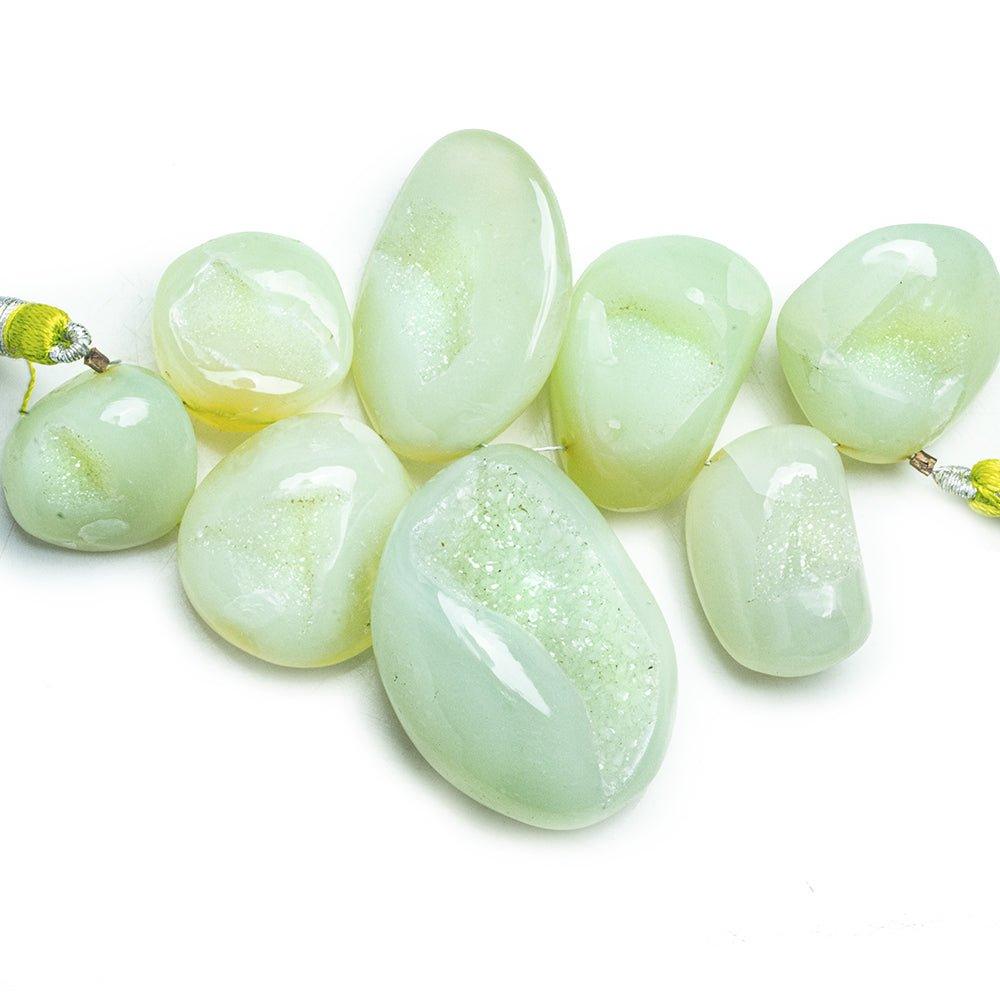 Green Drusy Plain Nugget Beads 8 pieces - The Bead Traders