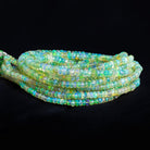 Green Ethiopian Opal Faceted Rondelle Beads 17 inch 185 pieces - The Bead Traders