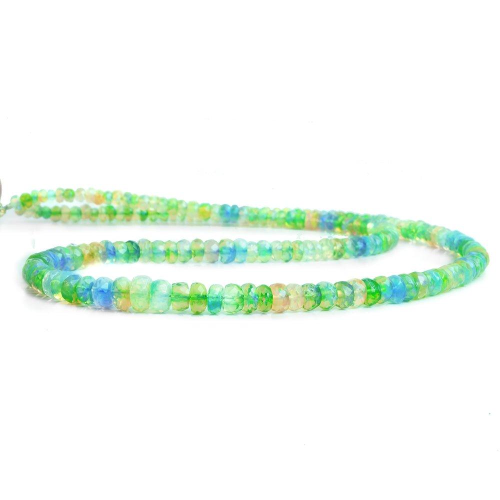 Green Ethiopian Opal Faceted Rondelle Beads 17 inch 185 pieces - The Bead Traders