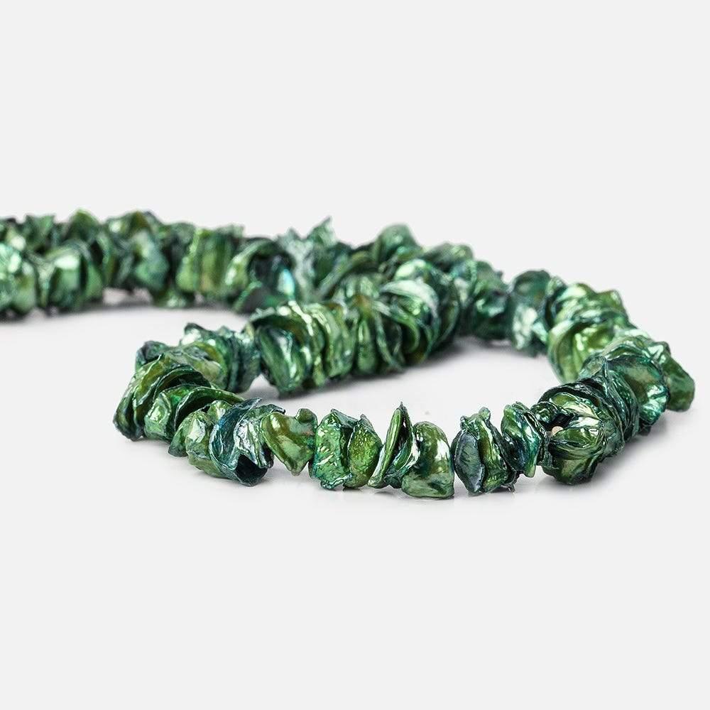 Green Freshwater Pearl Center Drill Keshi 16 inch 174 pcs - The Bead Traders