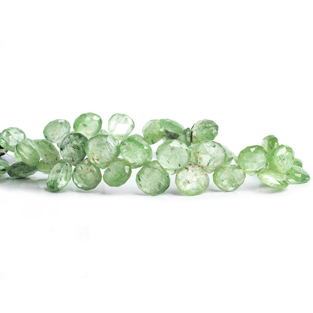Green Kyanite Faceted Heart Beads 8 inch 40 pieces - The Bead Traders