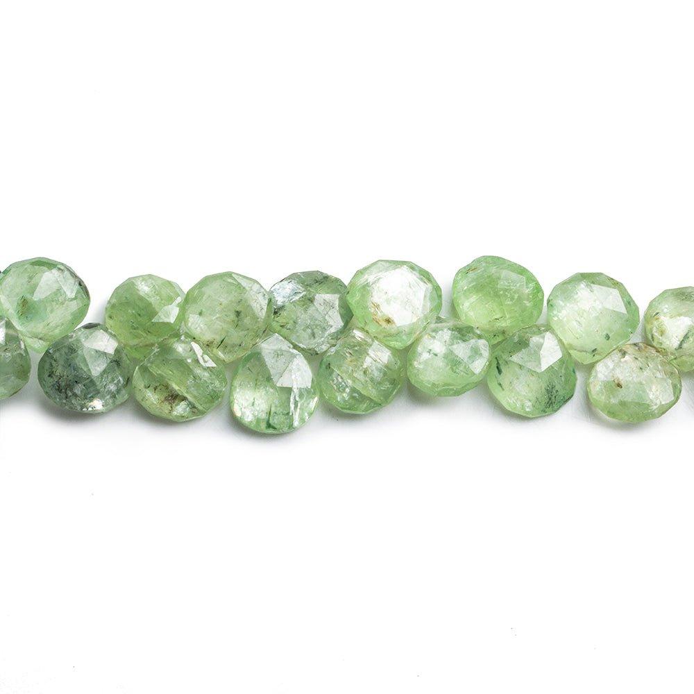 Green Kyanite Faceted Heart Beads 8 inch 40 pieces - The Bead Traders