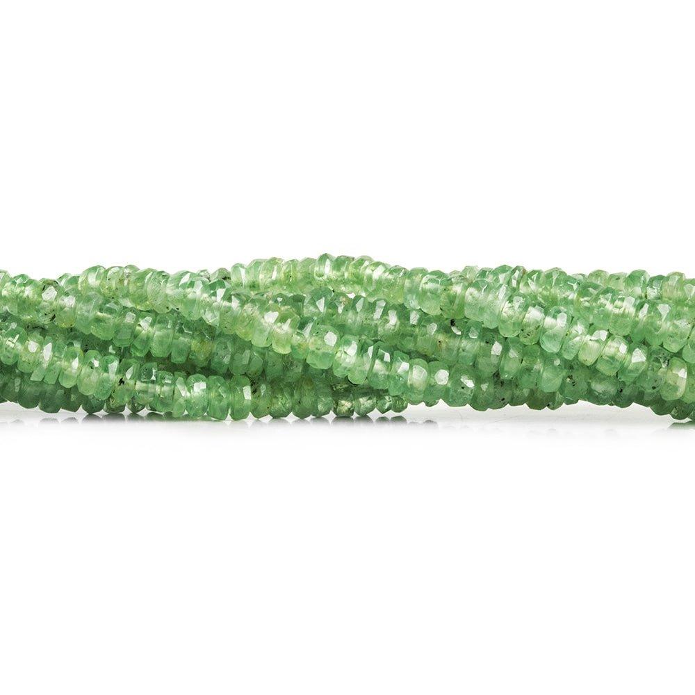 Green Kyanite Faceted Rondelle Beads 15 inch 230 pieces - The Bead Traders