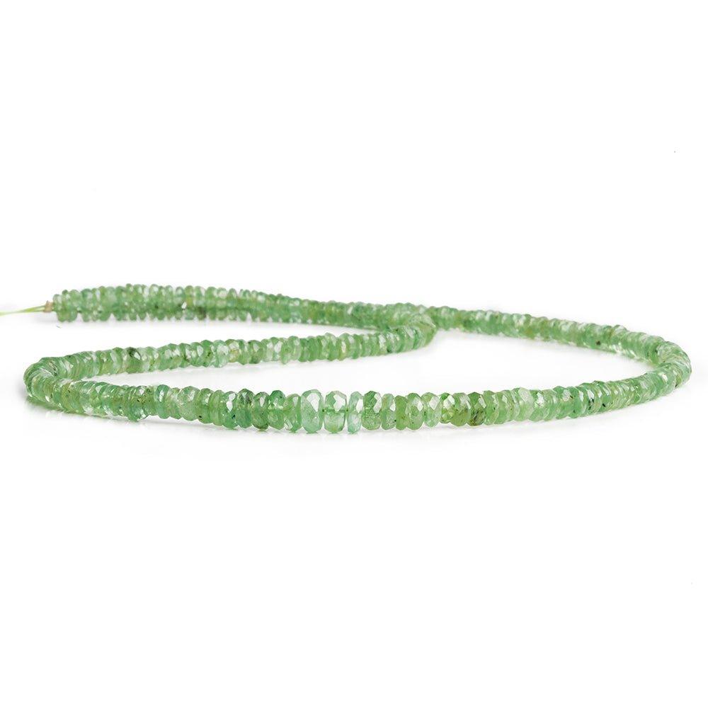 Green Kyanite Faceted Rondelle Beads 15 inch 230 pieces - The Bead Traders