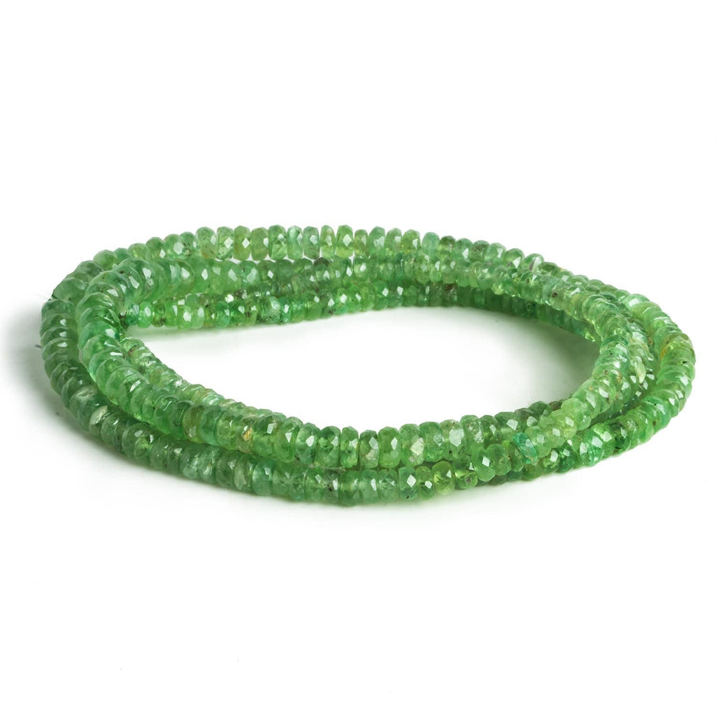 Green Kyanite Faceted Rondelle Beads 17 inch 180 pieces - The Bead Traders