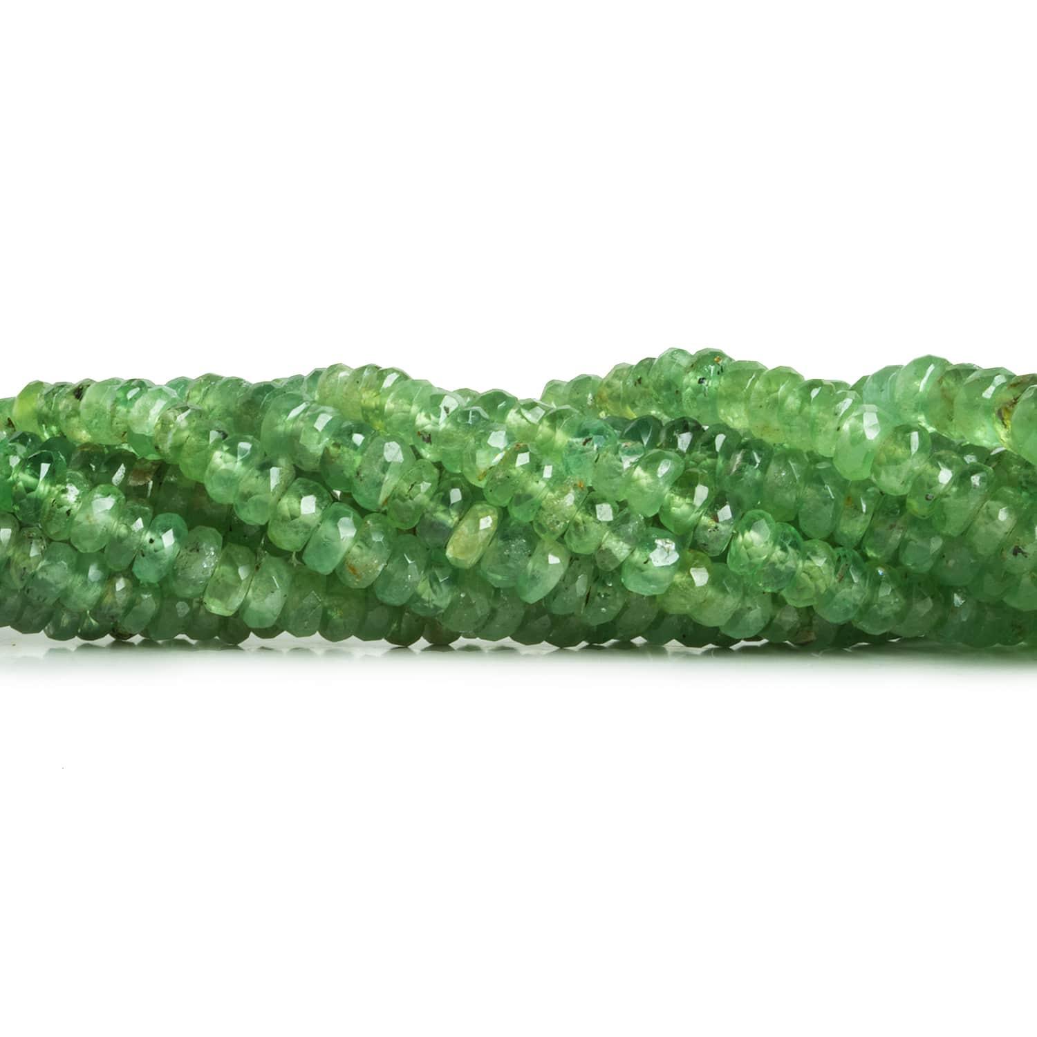 Green Kyanite Faceted Rondelle Beads 17 inch 180 pieces - The Bead Traders