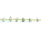 Green Kyanite Natural Crystal Gold Chain by the Foot 32 pieces - The Bead Traders