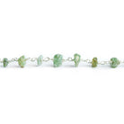 Green Kyanite Natural Crystal Silver Chain by the Foot 32 pieces - The Bead Traders