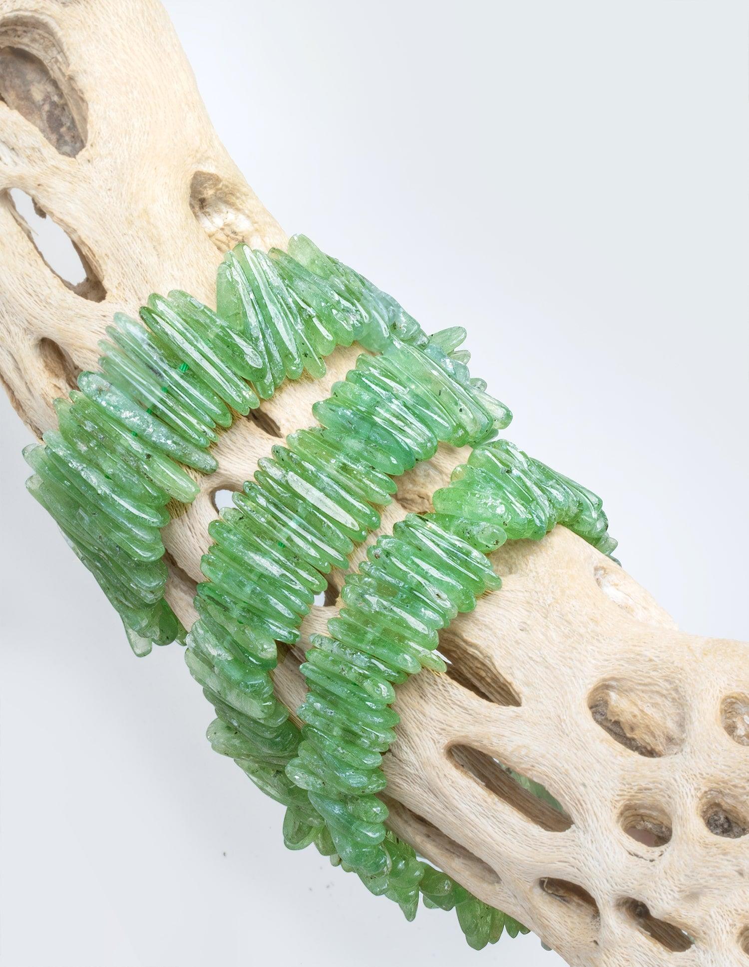 Green Kyanite Plain Nuggets 16 inch 180 beads - The Bead Traders
