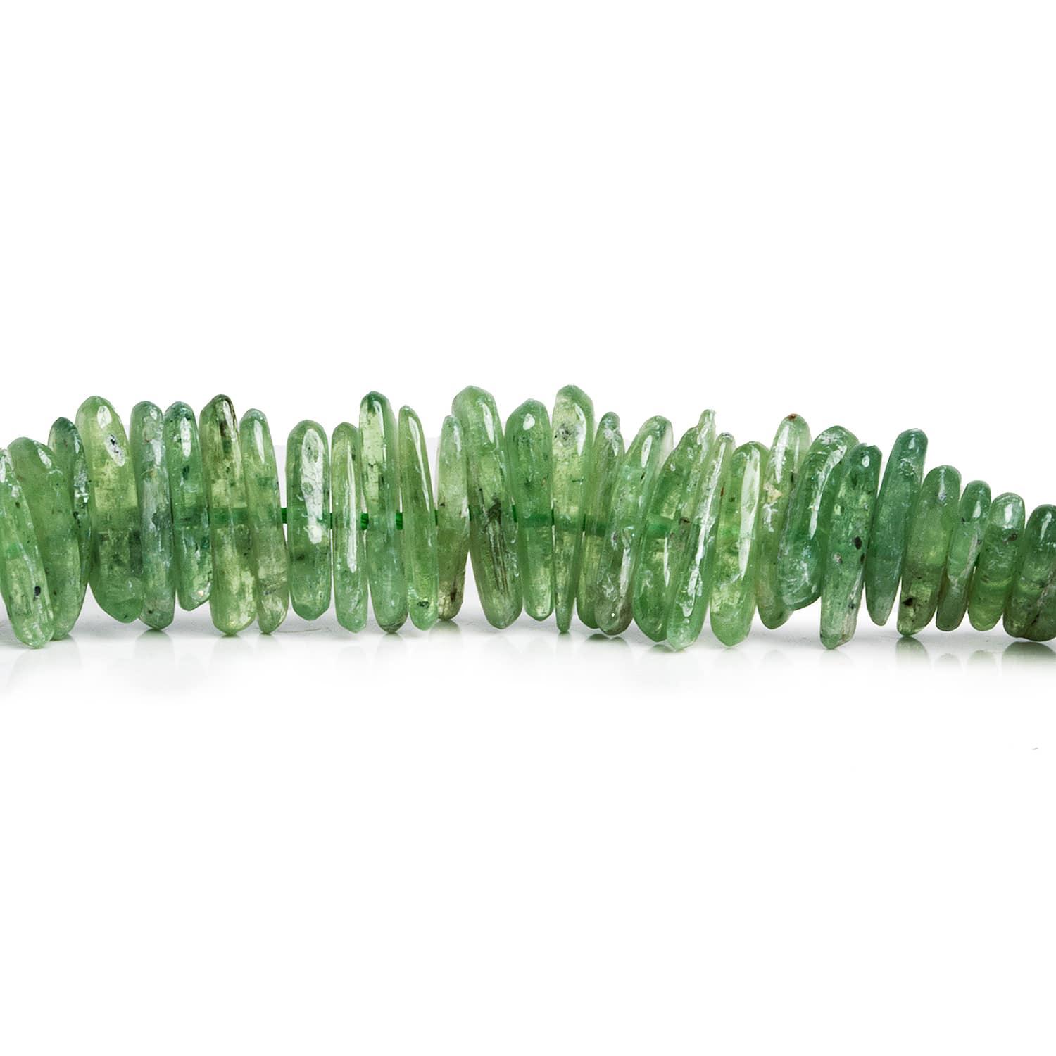 Green Kyanite Plain Nuggets 16 inch 180 beads - The Bead Traders