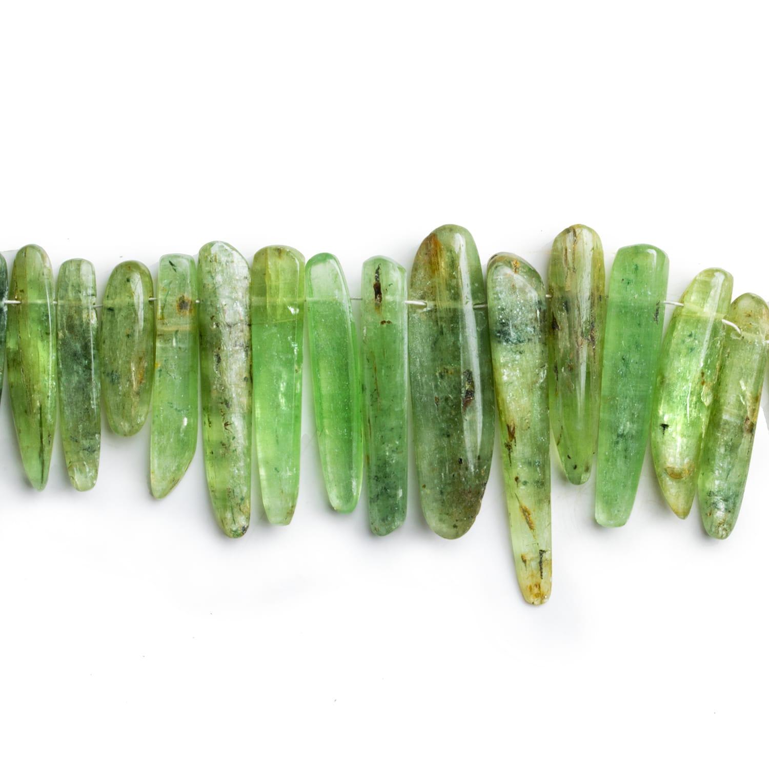 Green Kyanite Plain Nuggets 7.5 inch 28 beads - The Bead Traders