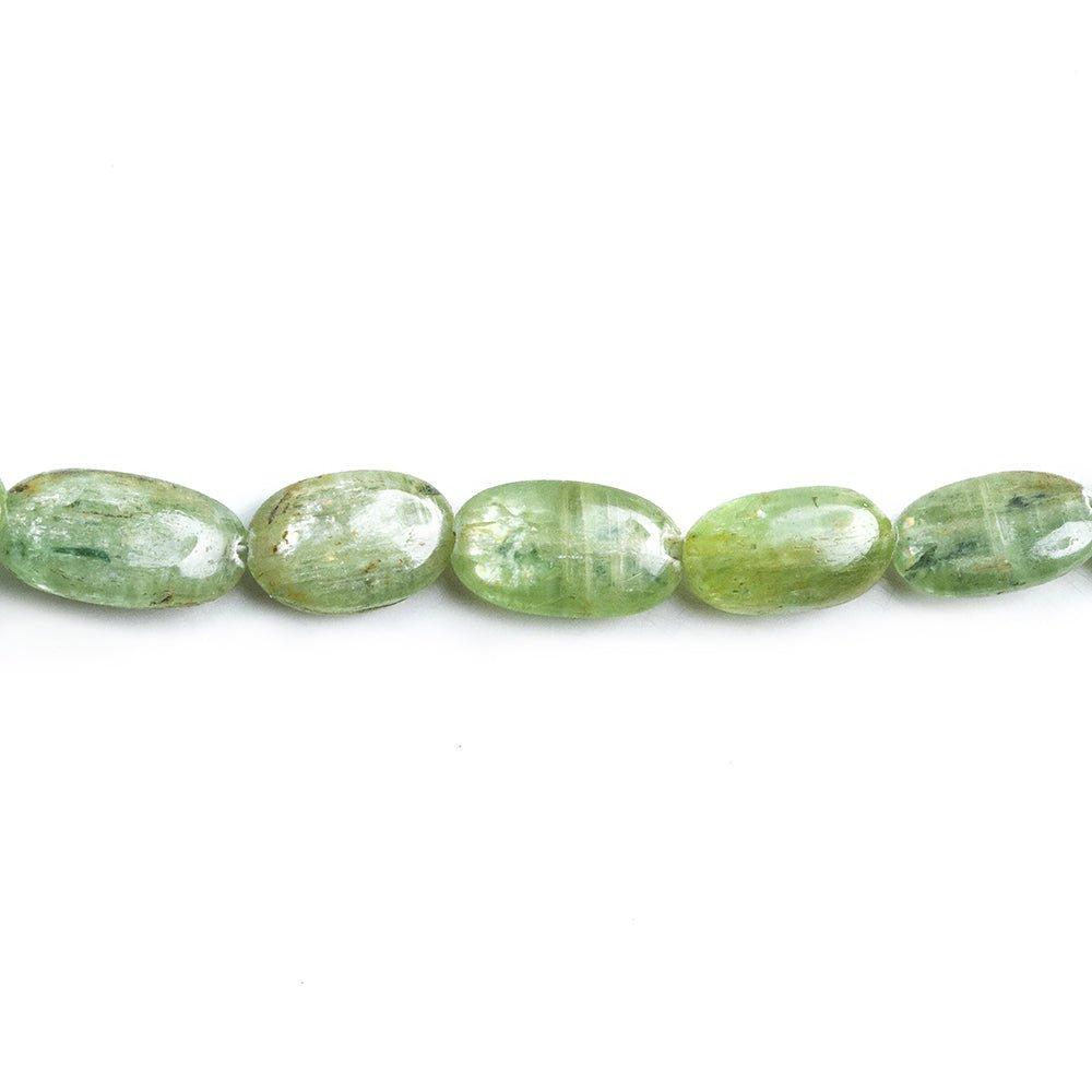 Green Kyanite Plain Oval Beads 16 inch 35 pieces - The Bead Traders