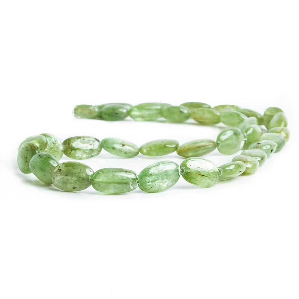 Green Kyanite Plain Oval Beads 16 inch 35 pieces - The Bead Traders