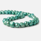 Green Large Hole Freshwater Pearl Side Drilled Baroque, 10-11mm, 15" length, 44 pcs - The Bead Traders