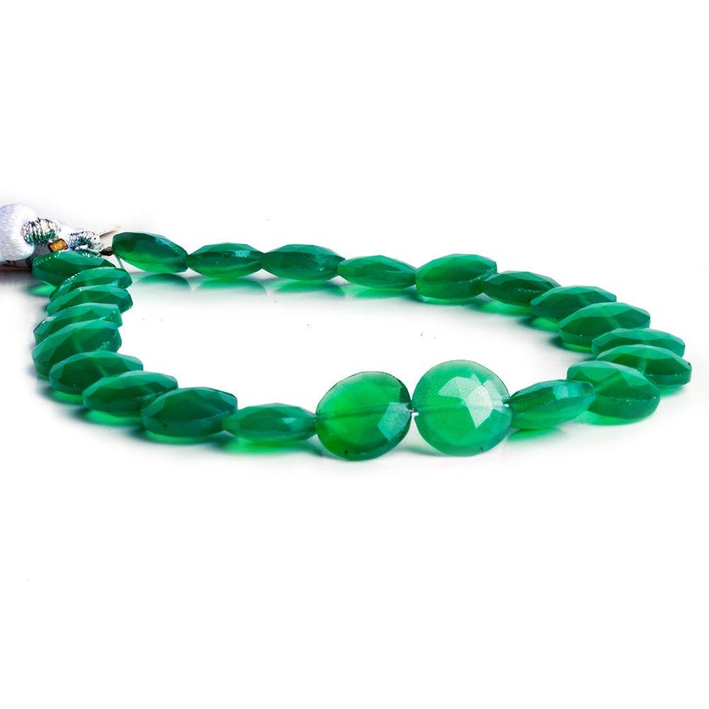 Green Onyx Faceted Coin Beads 7.5 inch 20 pieces - The Bead Traders