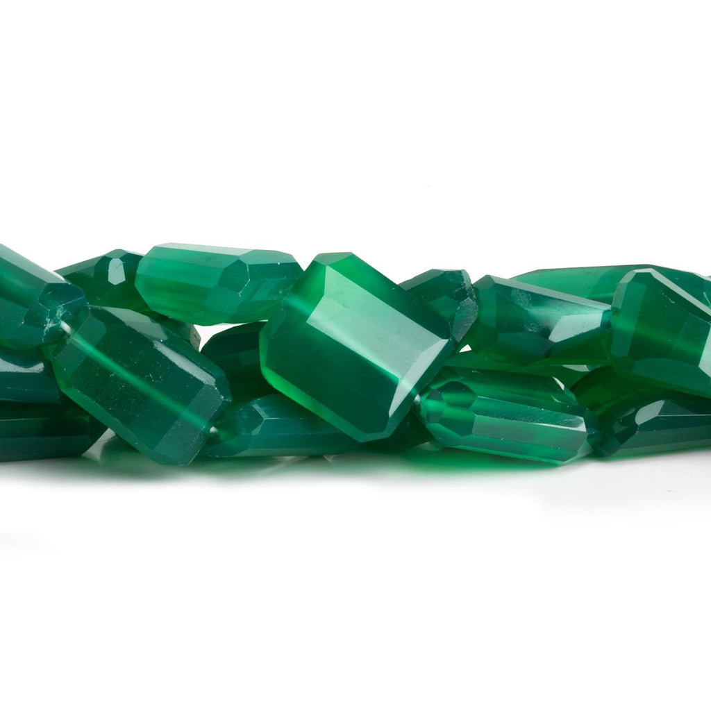 Green Onyx Faceted Nuggets 16 inch 21 beads - The Bead Traders