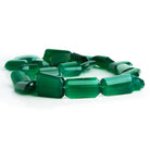 Green Onyx Faceted Nuggets 16 inch 21 beads - The Bead Traders