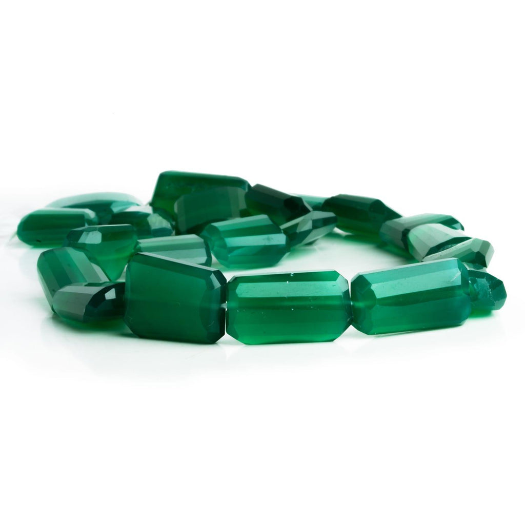 Green Onyx Faceted Nuggets 16 inch 21 beads - The Bead Traders