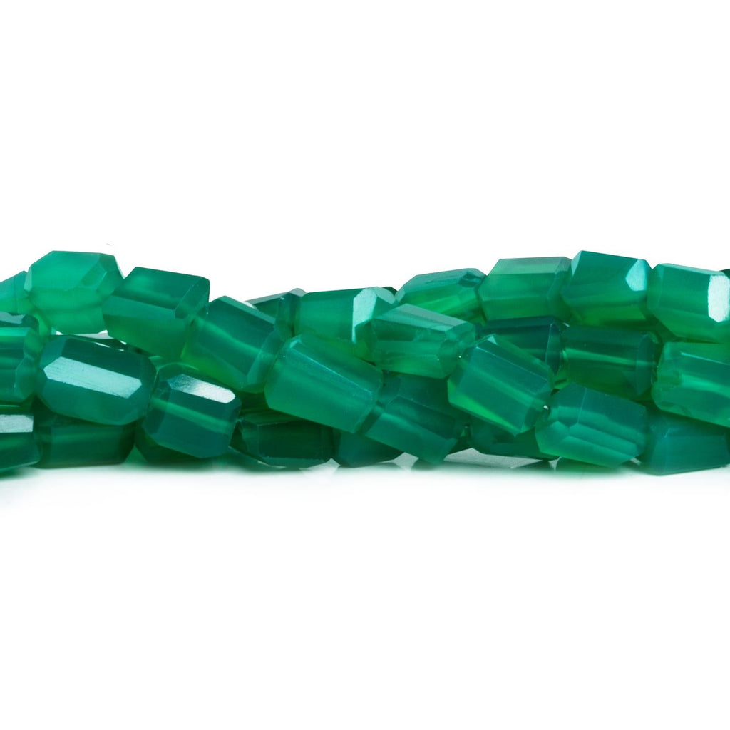 Green Onyx Faceted Nuggets 8 inch 22 beads - The Bead Traders