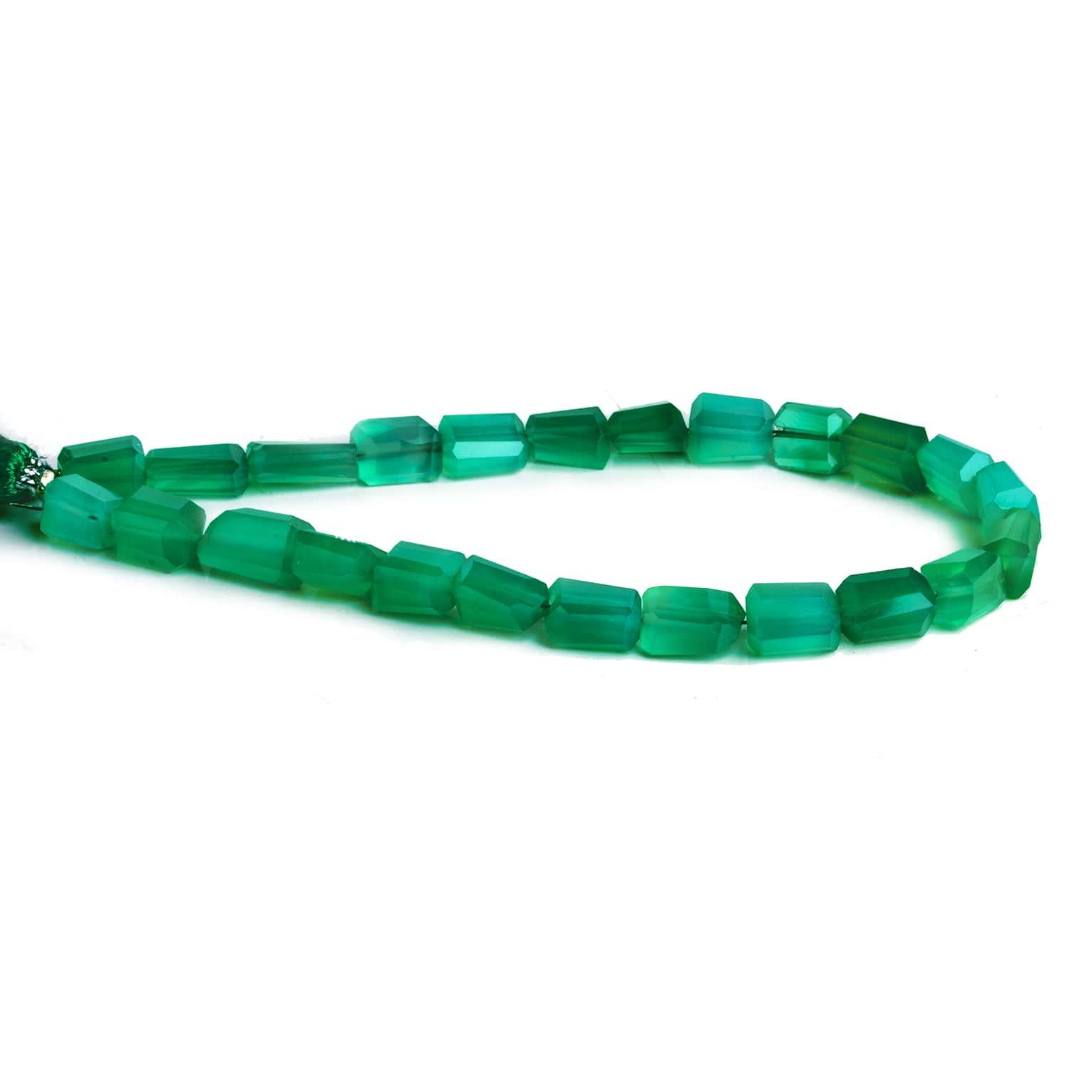 Green Onyx Faceted Nuggets 8 inch 23 beads - The Bead Traders