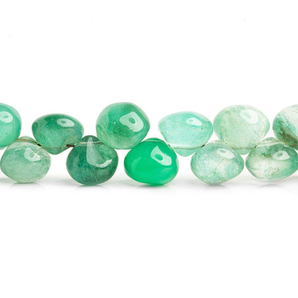 Green Onyx Plain Candy Kiss Beads 8 inch 45 pieces - The Bead Traders