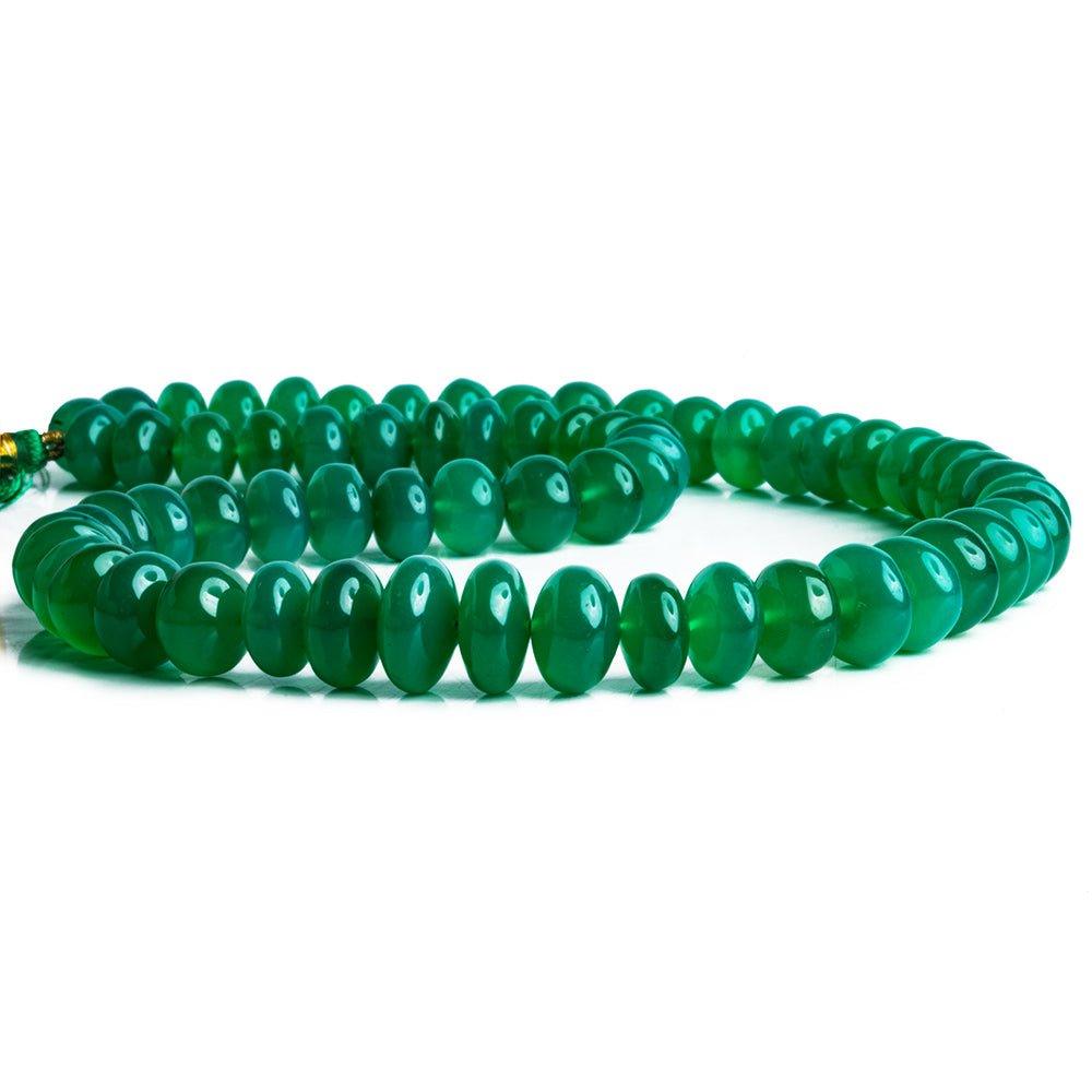 Green Onyx Plain Rondelle Beads 16 inch 65 pieces - The Bead Traders