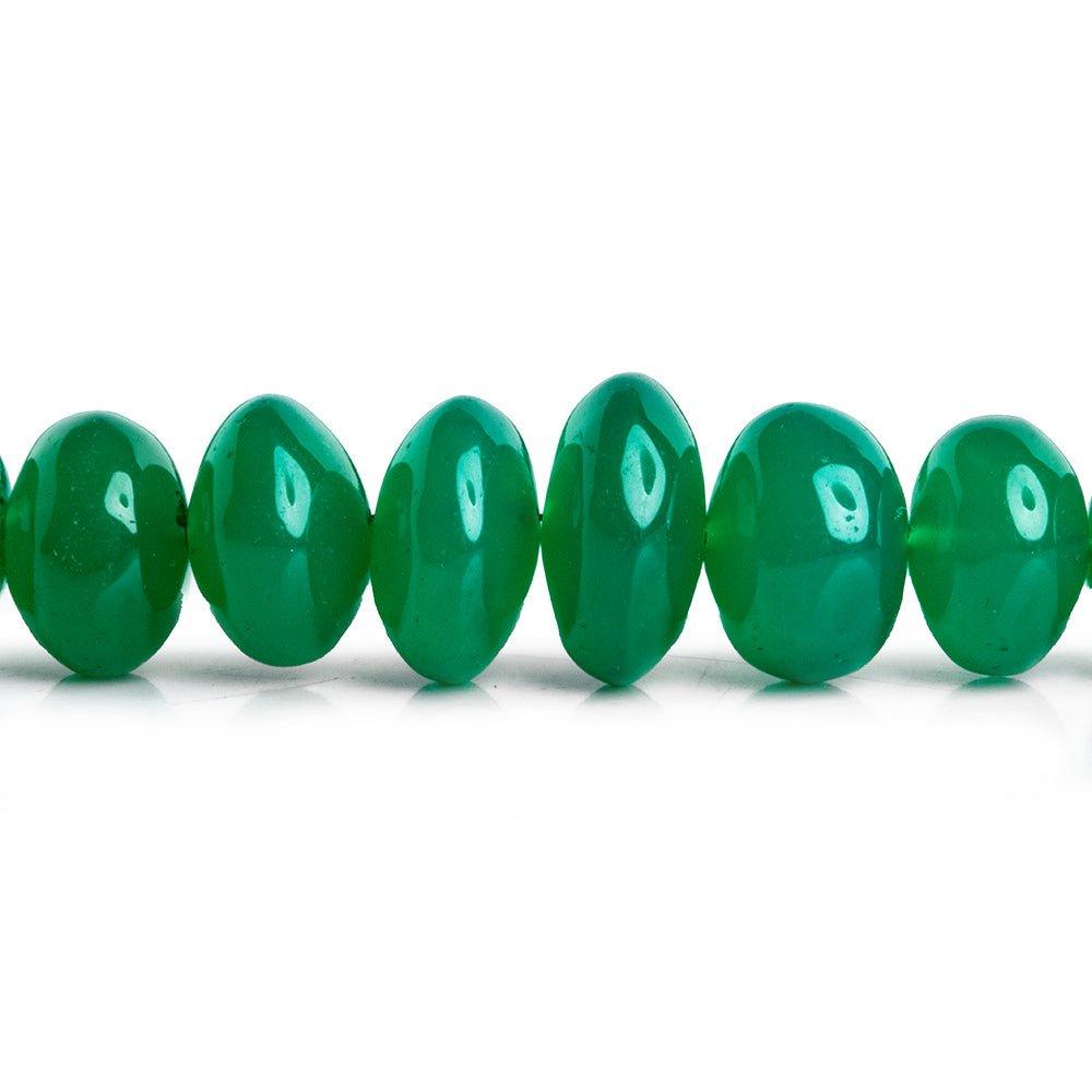 Green Onyx Plain Rondelle Beads 16 inch 65 pieces - The Bead Traders