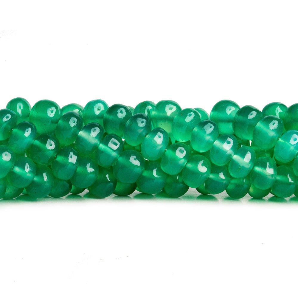 Green Onyx Plain Rondelle Beads 16 inch 80 pieces - The Bead Traders