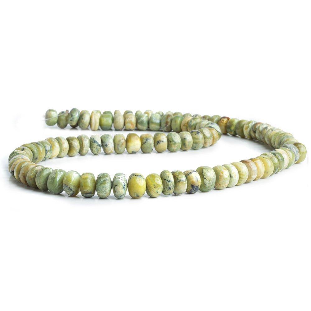 Green Opal Plain Rondelle Beads 18 inch 97 pieces - The Bead Traders