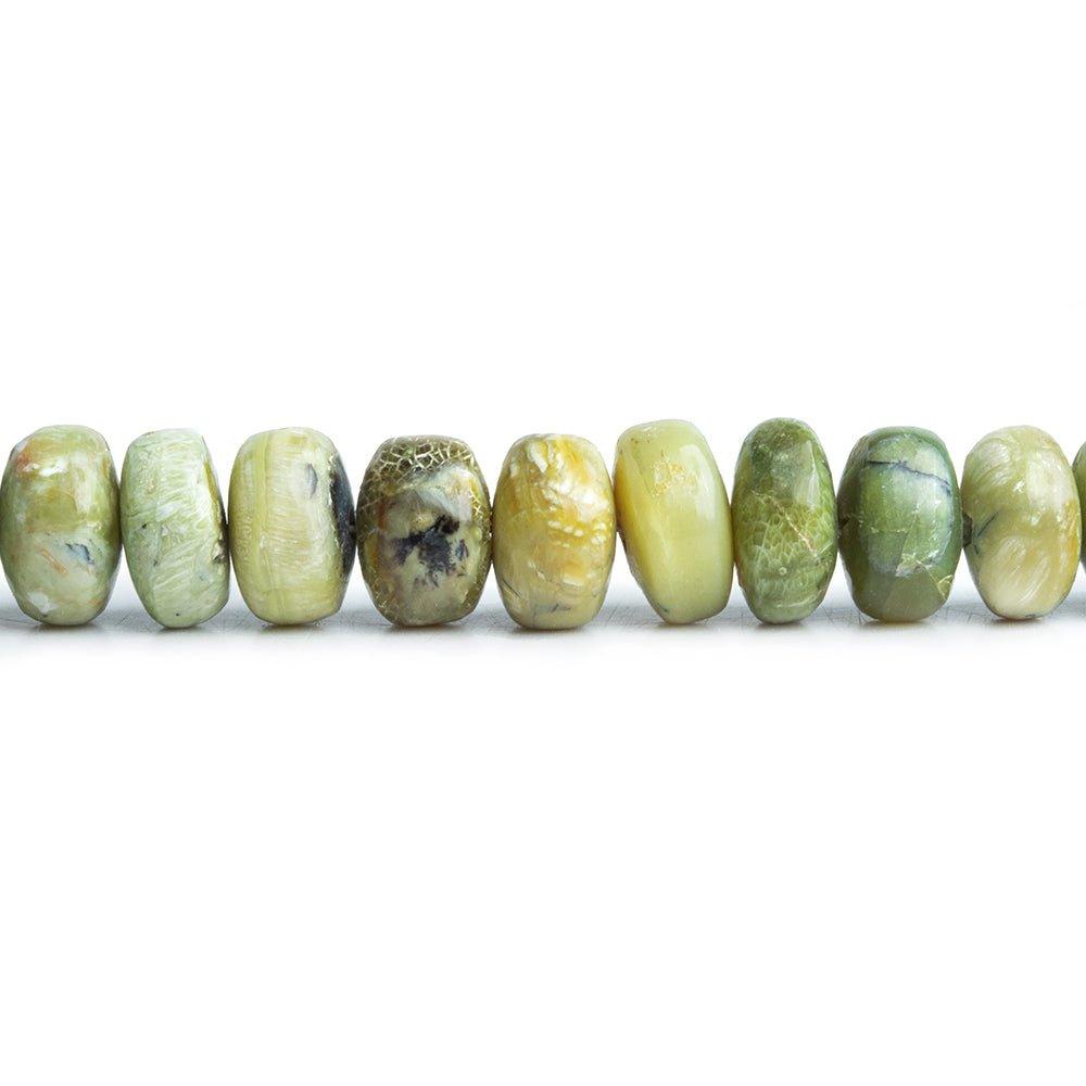 Green Opal Plain Rondelle Beads 18 inch 97 pieces - The Bead Traders