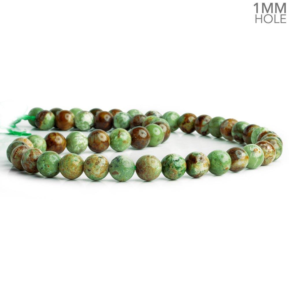 Green Opal Plain Round Beads 15 inch 45 pieces - The Bead Traders
