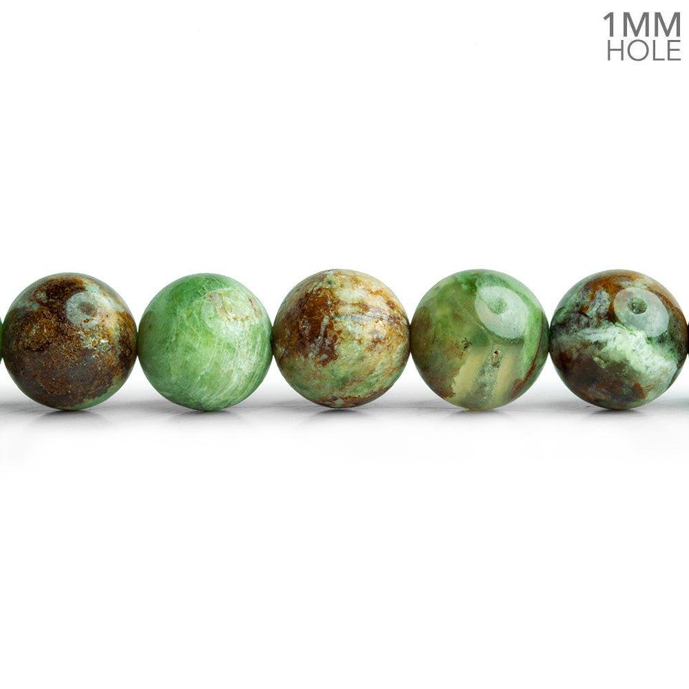 Green Opal Plain Round Beads 15 inch 45 pieces - The Bead Traders