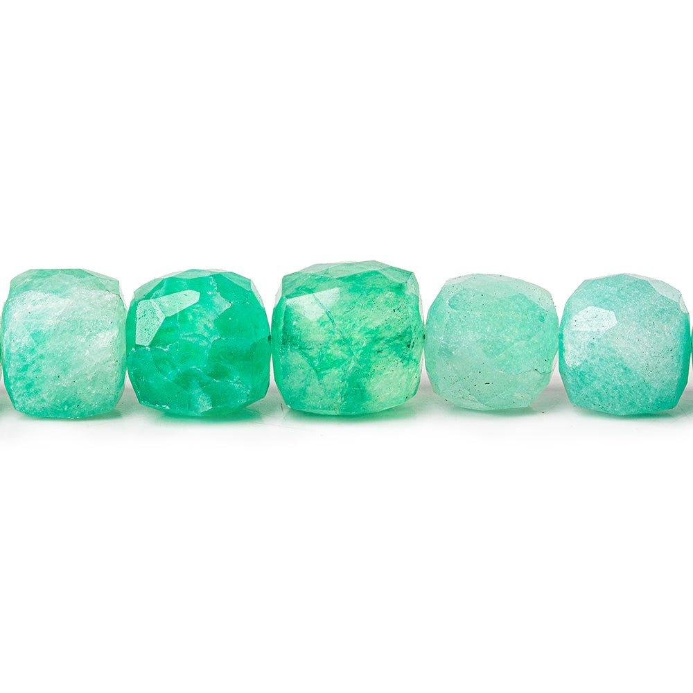 Green Quartz Faceted Cube Beads, 8 inch, 7x7-10x10mm, 31 pieces - The Bead Traders