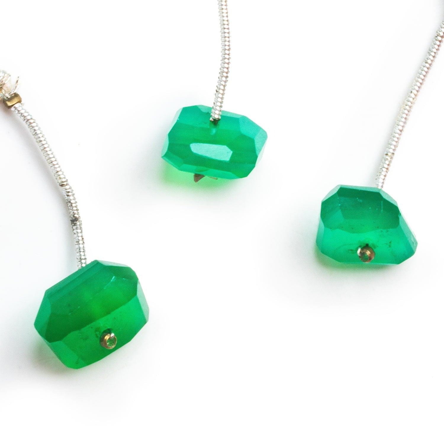 Green Quartz Faceted Nugget Focal 1 Bead - The Bead Traders