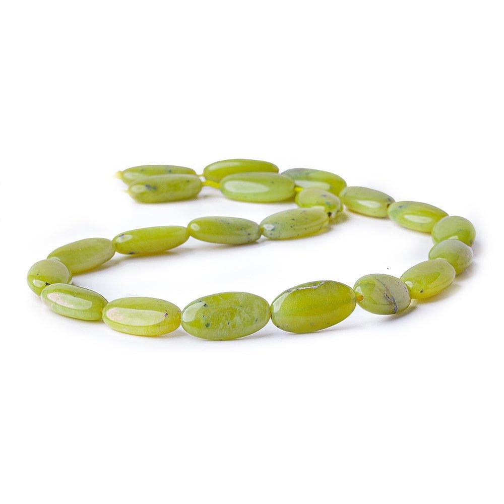 Green Serpentine Plain Oval Beads - The Bead Traders